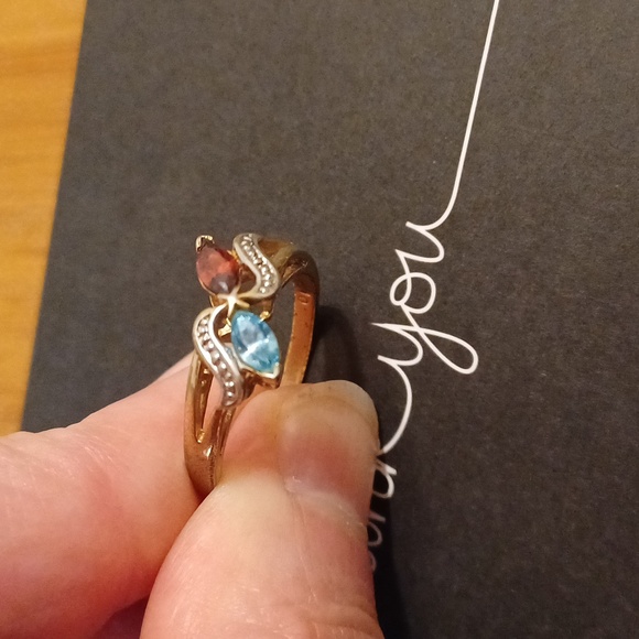 engagement LOVE YOU diamond cluster ring filigree stamp gold ring quartz US 10 - Picture 3 of 10